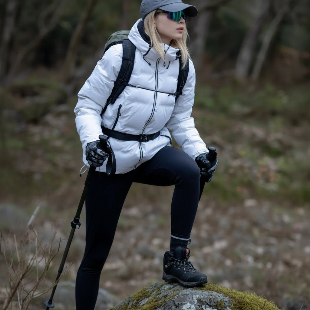 Flix and Ponyo Men's/Women's Waterproof Hooded Duck Down Puffer Jacket for Winter Outdoor Sports Unisex