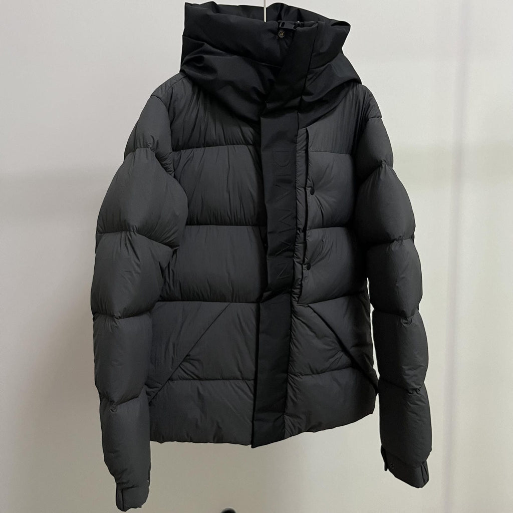 Goose Down Jacket Coat Warm Black Dark Color Unisex Hooded 850FP Toasty Cozy Soft Downy Lightweight model 2319