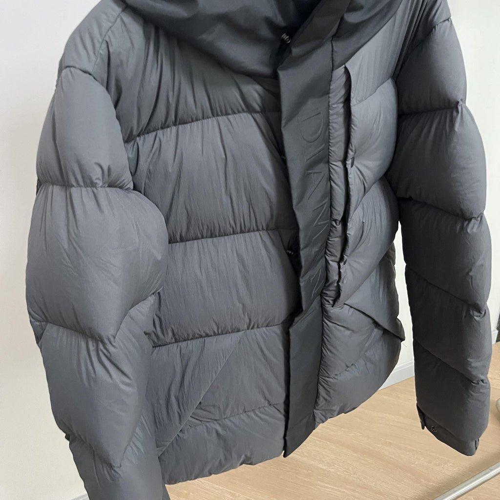 Goose Down Jacket Coat Warm Black Dark Color Unisex Hooded 850FP Toasty Cozy Soft Downy Lightweight model 2319