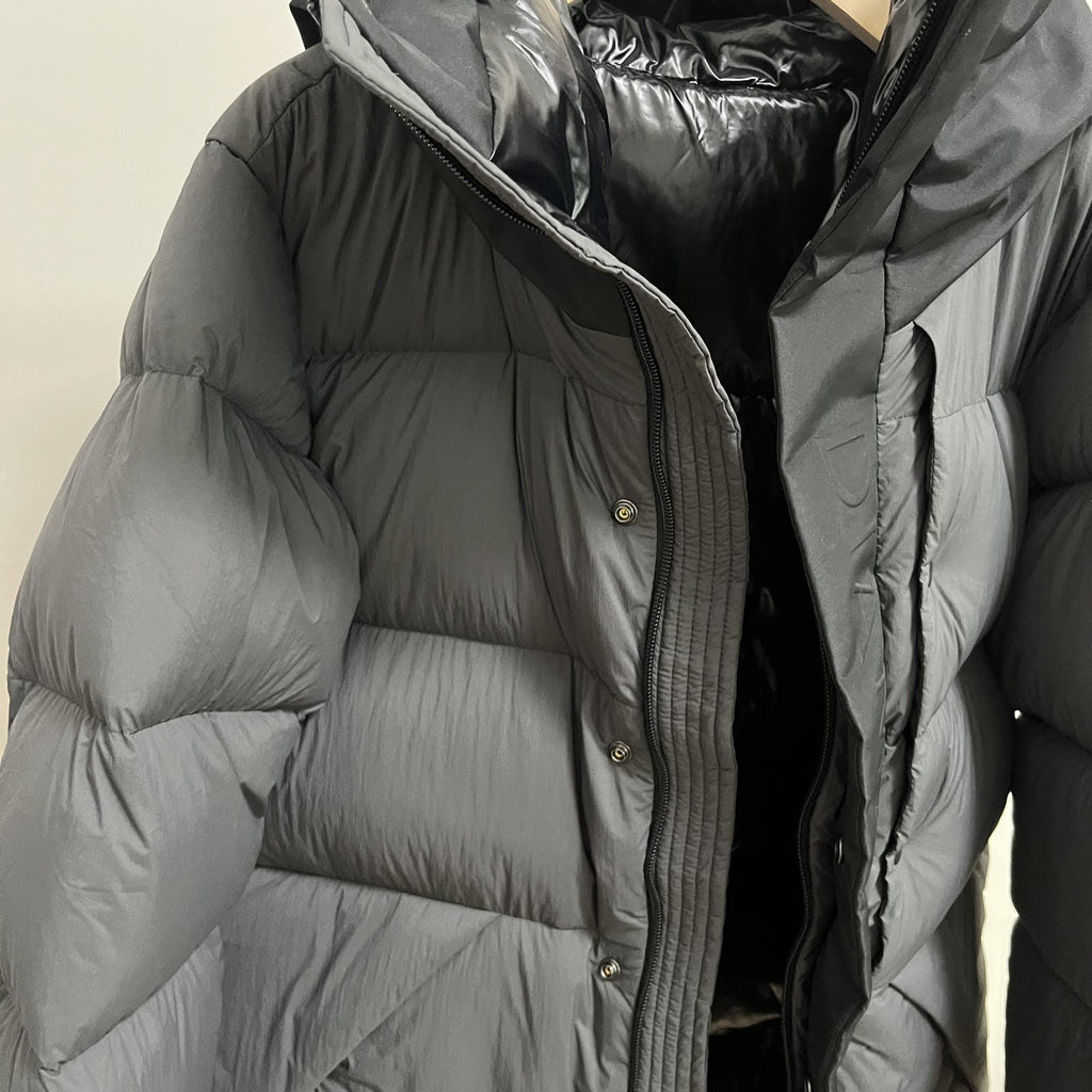 Goose Down Jacket Coat Warm Black Dark Color Unisex Hooded 850FP Toasty Cozy Soft Downy Lightweight model 2319