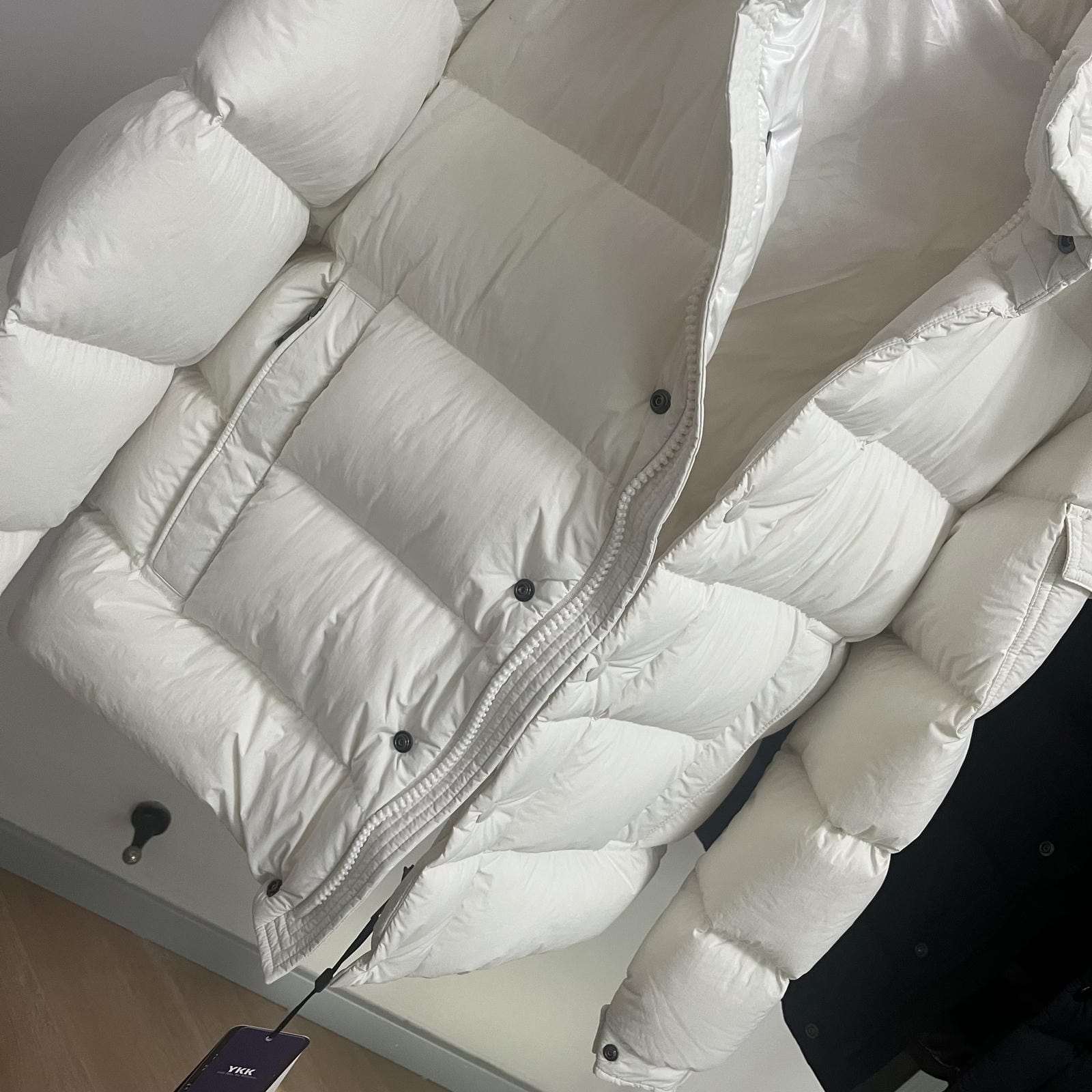 Goose Down Jacket Puffy Fluffy Warm Woman Easy Clean With Hood Lightweight 850FP model 3017