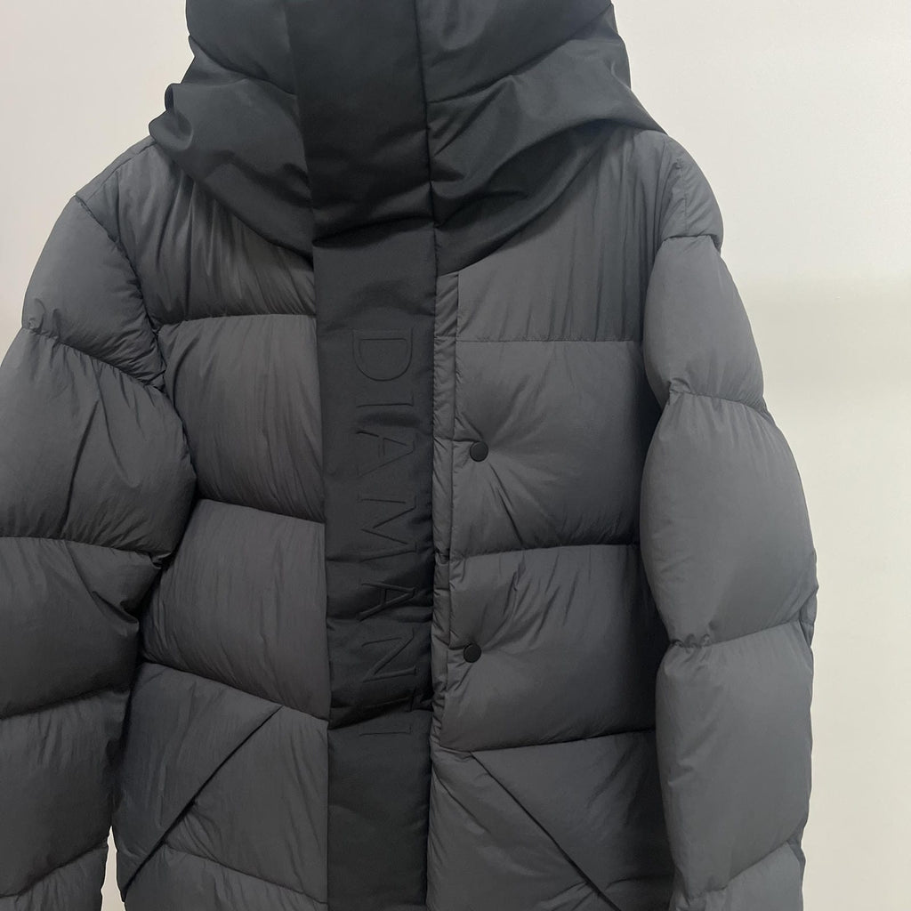 Goose Down Jacket Coat Warm Black Dark Color Unisex Hooded 850FP Toasty Cozy Soft Downy Lightweight model 2319