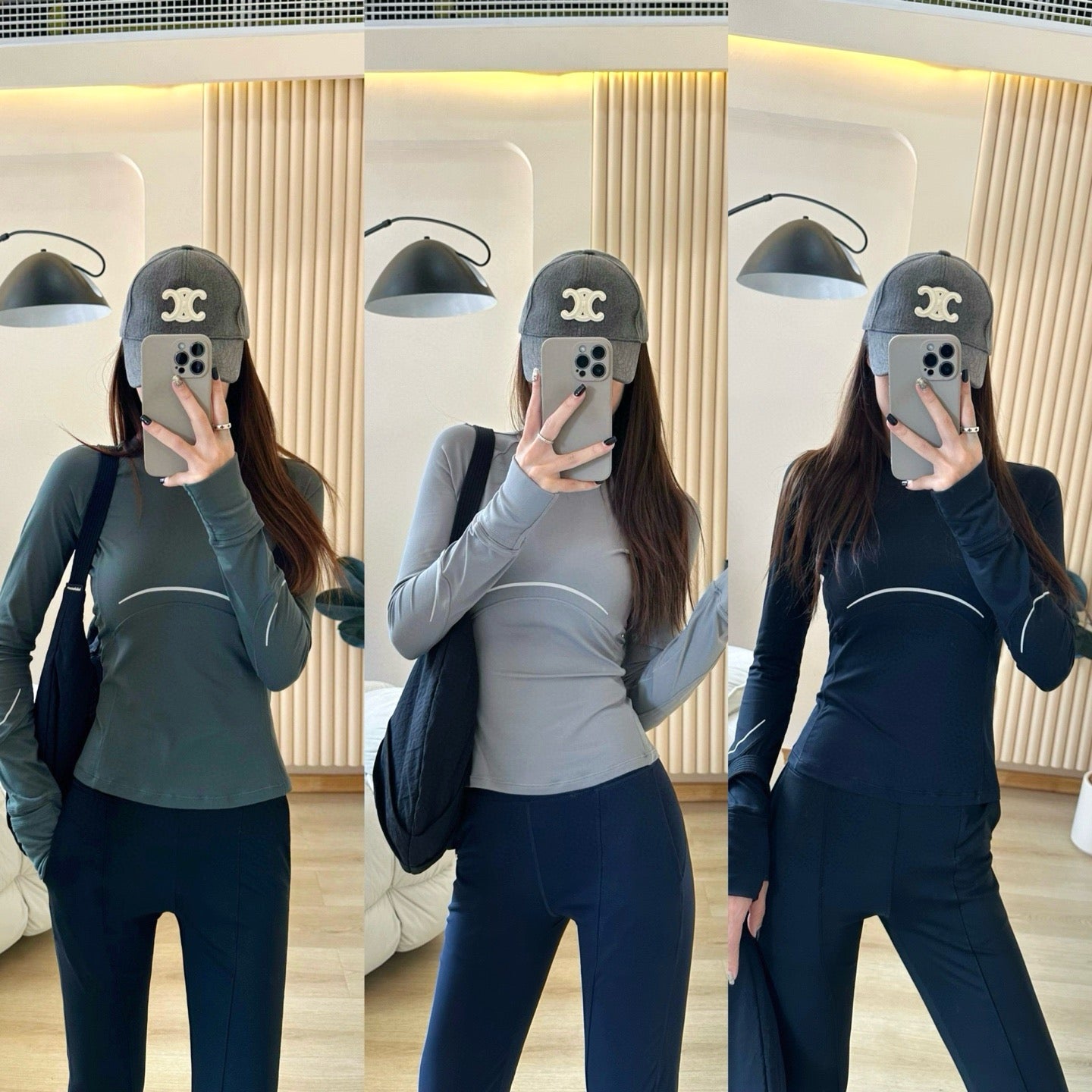 Quick-Dry Breathable Fitness Reflective strip long sleeve T Shirt Quick-Dry Breathable Fitness Round Neck Slim Fit Yoga Top Slimming Shirt