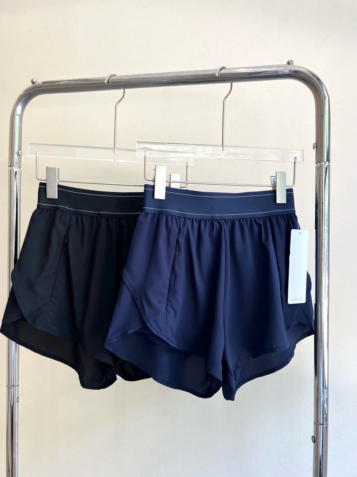 Quick-Dry Breathable Lined Shorts High Waist Webbing Yoga Fitness Running Anti-Exposure Women