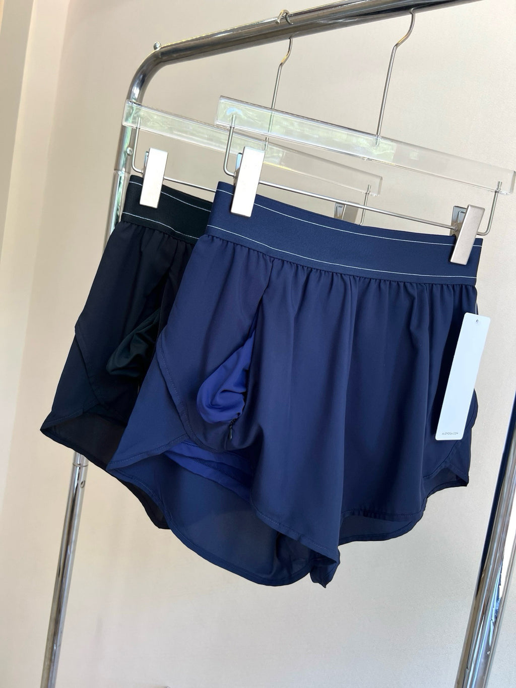 Quick-Dry Breathable Lined Shorts High Waist Webbing Yoga Fitness Running Anti-Exposure Women