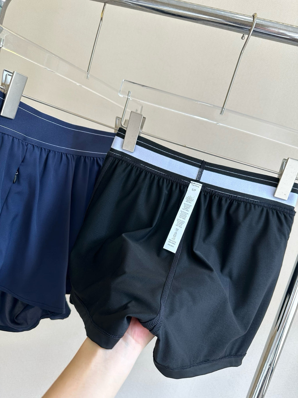 Quick-Dry Breathable Lined Shorts High Waist Webbing Yoga Fitness Running Anti-Exposure Women