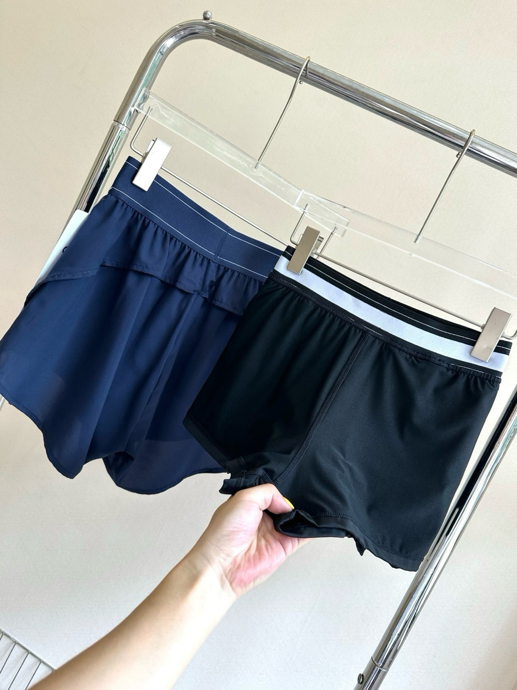 Quick-Dry Breathable Lined Shorts High Waist Webbing Yoga Fitness Running Anti-Exposure Women