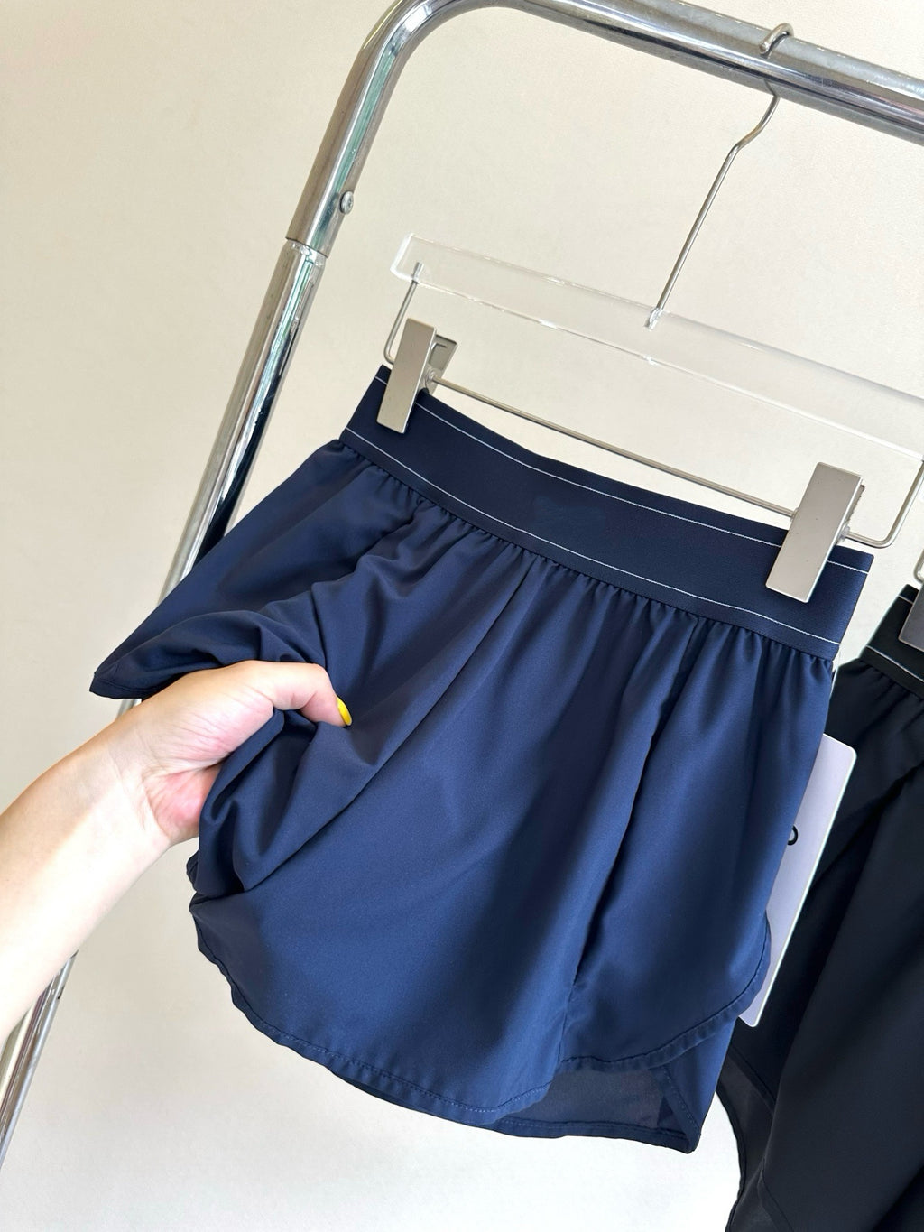 Quick-Dry Breathable Lined Shorts High Waist Webbing Yoga Fitness Running Anti-Exposure Women