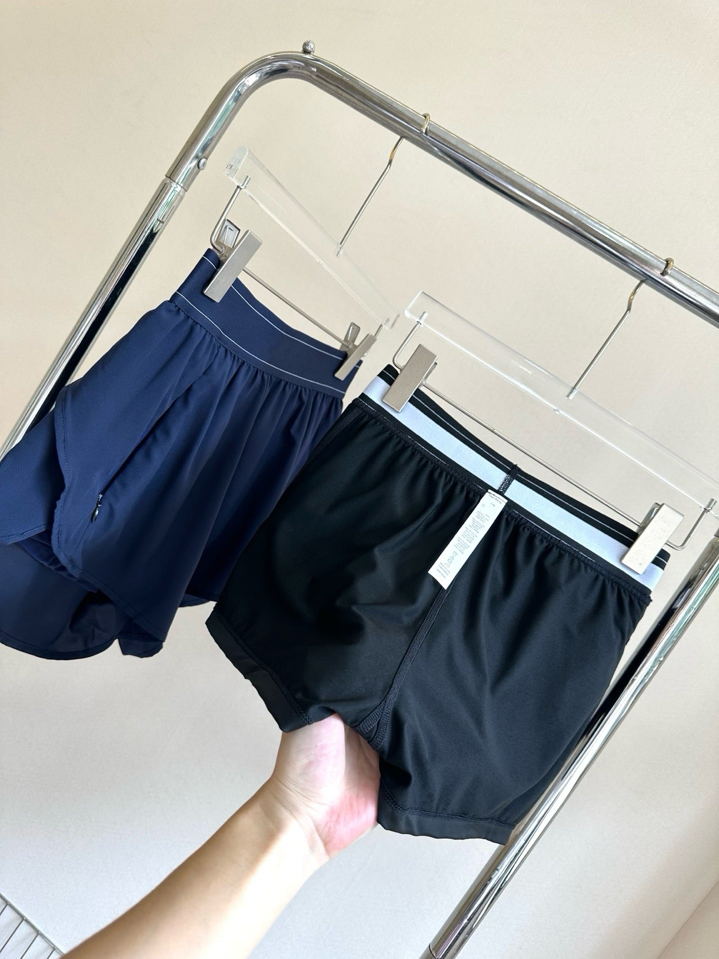 Quick-Dry Breathable Lined Shorts High Waist Webbing Yoga Fitness Running Anti-Exposure Women