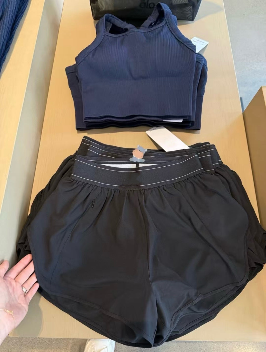 Quick-Dry Breathable Lined Shorts High Waist Webbing Yoga Fitness Running Anti-Exposure Women