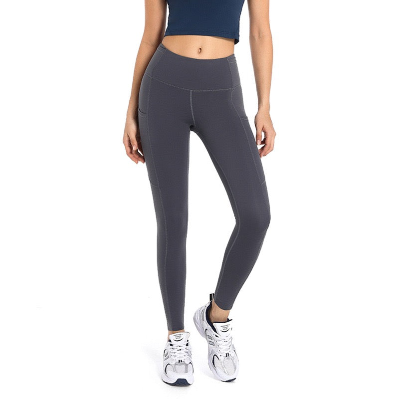 Fast and Free Women's Sports High Waist Leggings Side Pocket Yoga Pants
