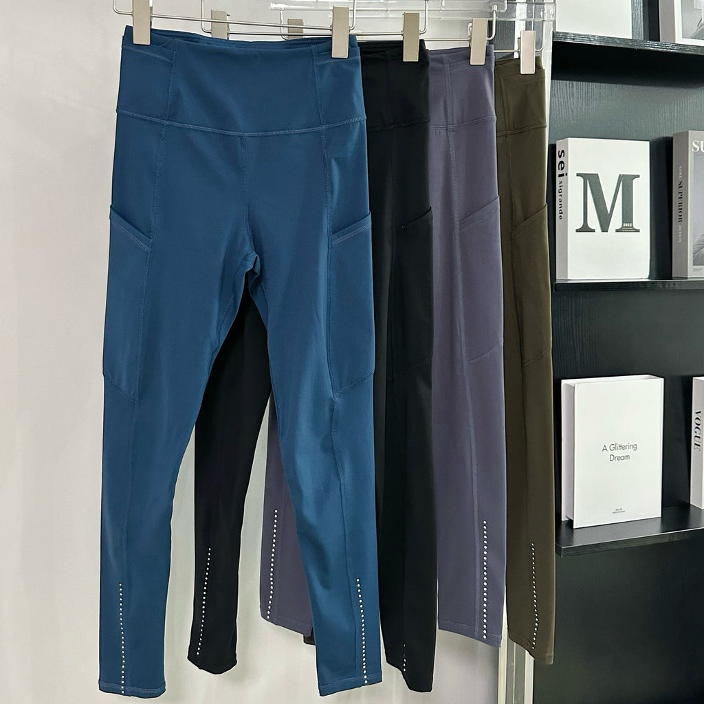 Fast and Free Women's Sports High Waist Leggings Side Pocket Yoga Pants