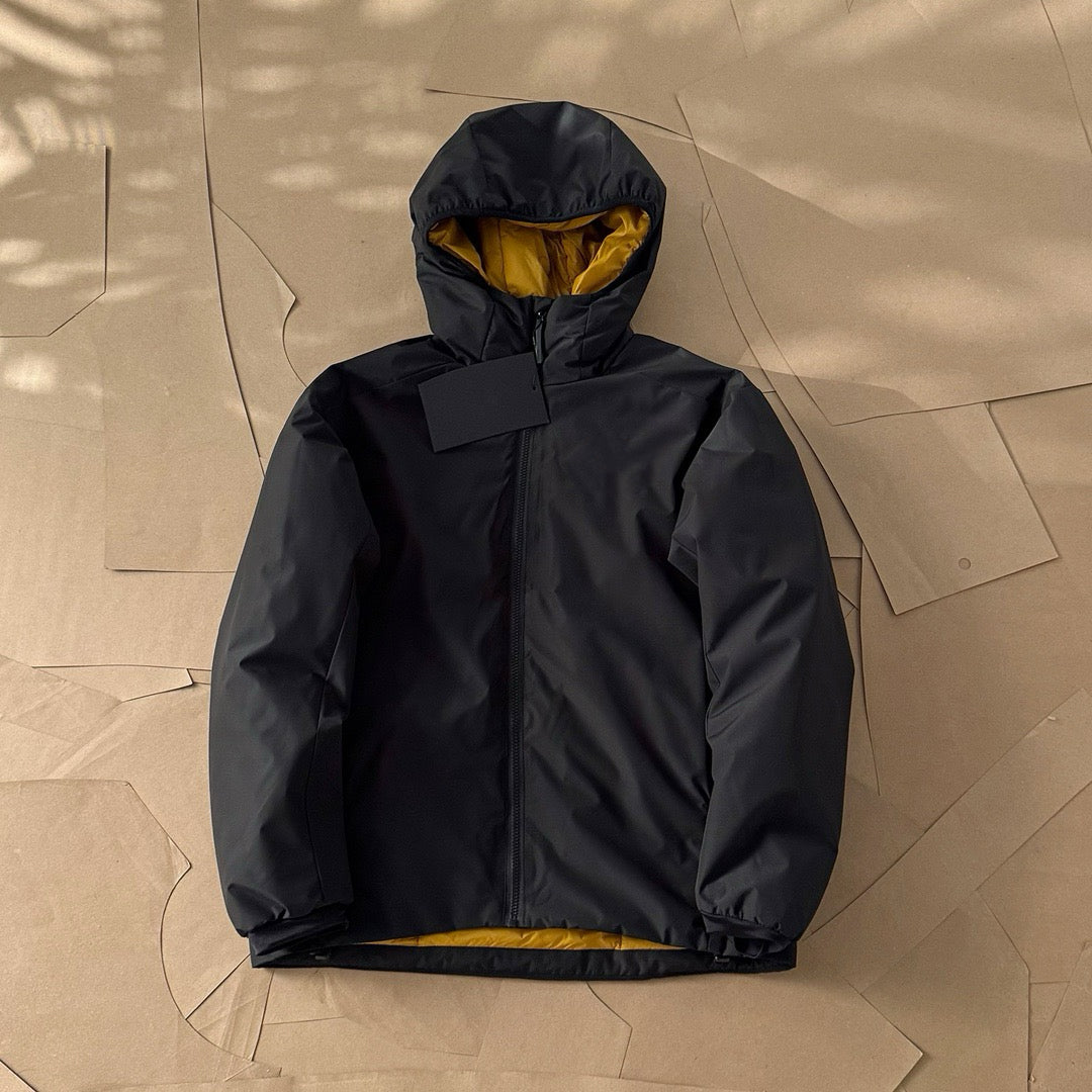 Winter Men's Lightweight Cotton Jacket Water-Resistant Hooded Design Windproof Warm Cotton Coat Fashion Trendy Men's Outerwear Lightweight Thermal  Cotton-Padded