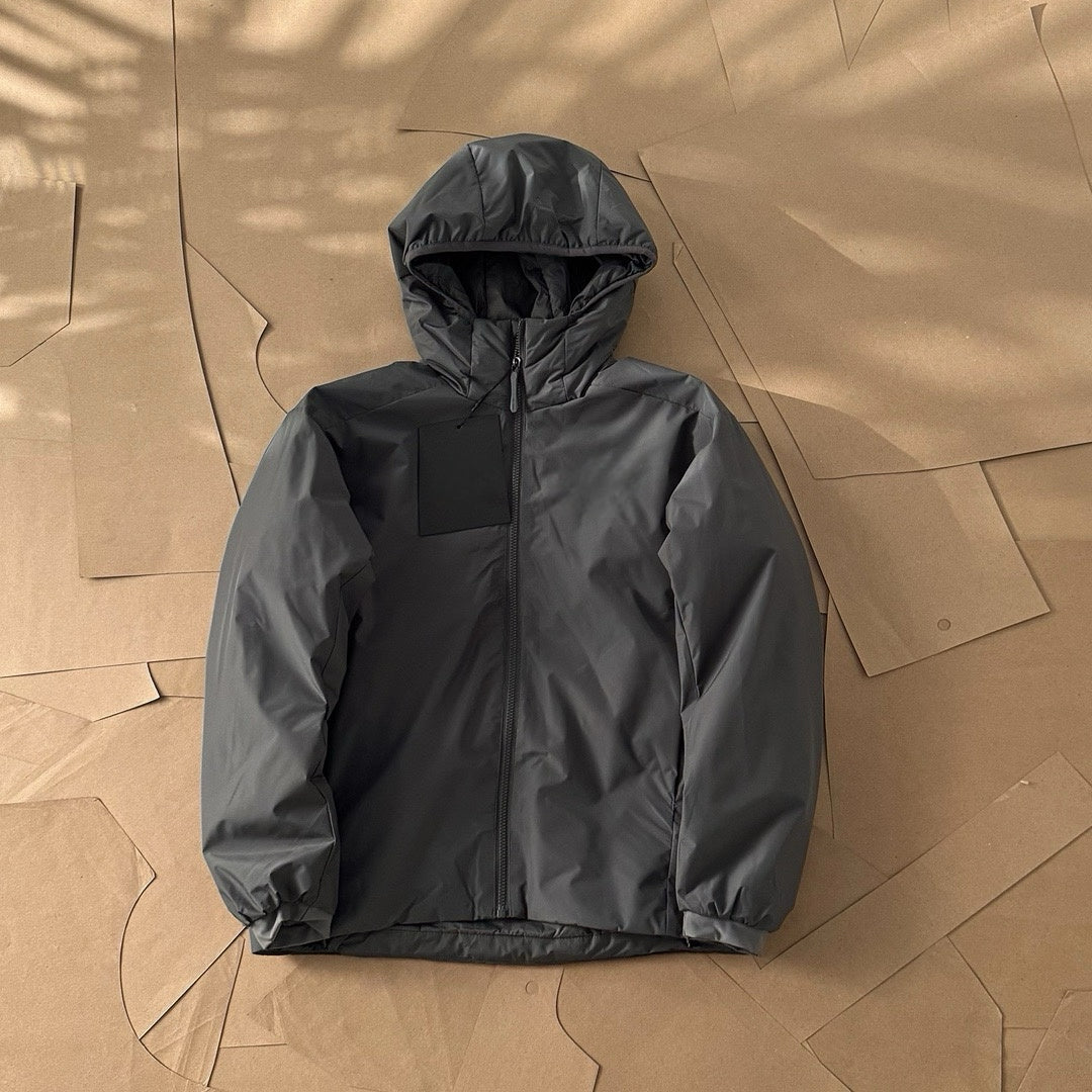 Winter Men's Women's  Unisex Lightweight Cotton Jacket Water-Resistant Hooded Design Windproof Warm Cotton Coat Fashion Trendy Men's Outerwear Lightweight Thermal  Cotton-Padded