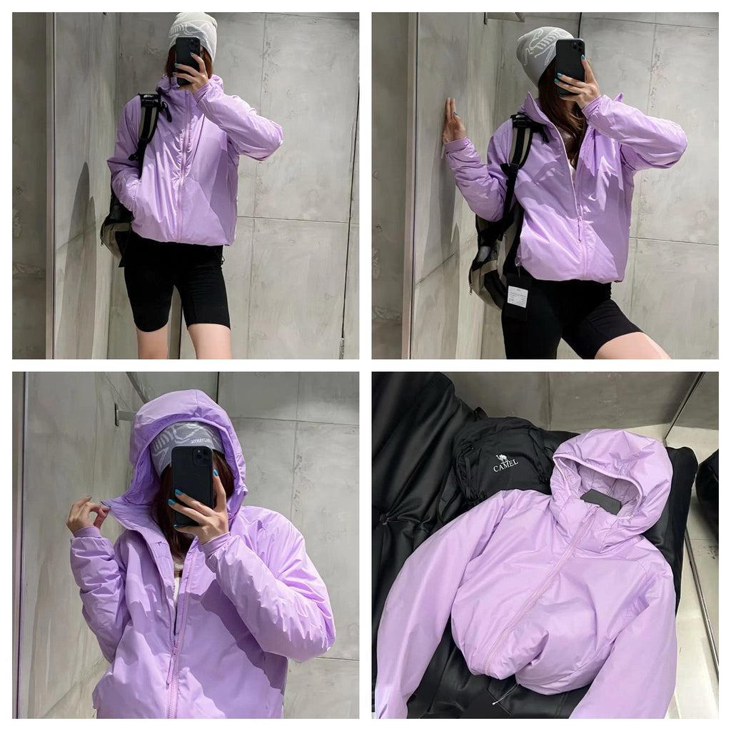 Winter Men's Women's  Unisex Lightweight Cotton Jacket Water-Resistant Hooded Design Windproof Warm Cotton Coat Fashion Trendy Men's Outerwear Lightweight Thermal  Cotton-Padded