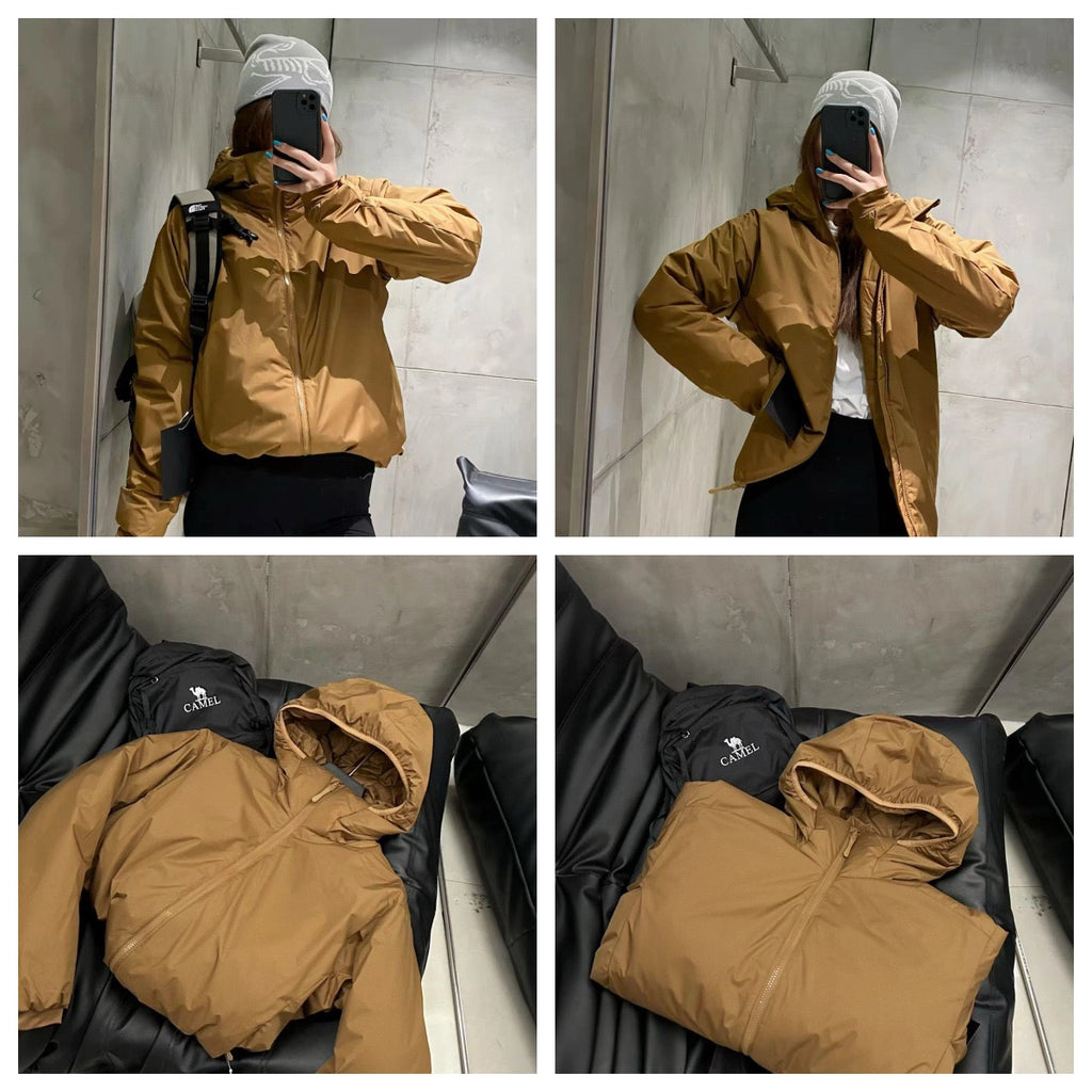 Winter Men's Women's  Unisex Lightweight Cotton Jacket Water-Resistant Hooded Design Windproof Warm Cotton Coat Fashion Trendy Men's Outerwear Lightweight Thermal  Cotton-Padded