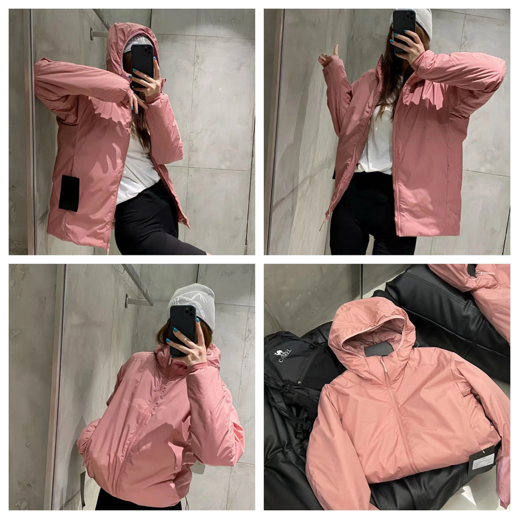 Winter Men's Women's  Unisex Lightweight Cotton Jacket Water-Resistant Hooded Design Windproof Warm Cotton Coat Fashion Trendy Men's Outerwear Lightweight Thermal  Cotton-Padded