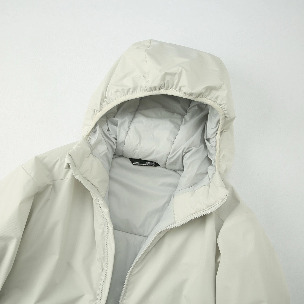 Winter Men's Women's  Unisex Lightweight Cotton Jacket Water-Resistant Hooded Design Windproof Warm Cotton Coat Fashion Trendy Men's Outerwear Lightweight Thermal  Cotton-Padded