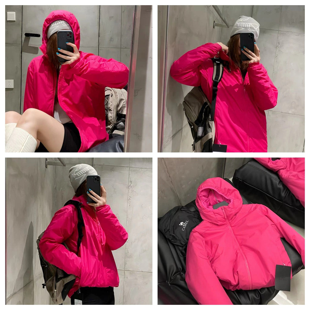 Winter Men's Women's  Unisex Lightweight Cotton Jacket Water-Resistant Hooded Design Windproof Warm Cotton Coat Fashion Trendy Men's Outerwear Lightweight Thermal  Cotton-Padded