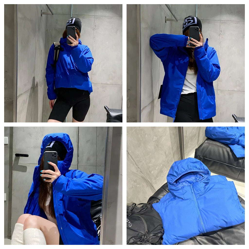 Winter Men's Women's  Unisex Lightweight Cotton Jacket Water-Resistant Hooded Design Windproof Warm Cotton Coat Fashion Trendy Men's Outerwear Lightweight Thermal  Cotton-Padded