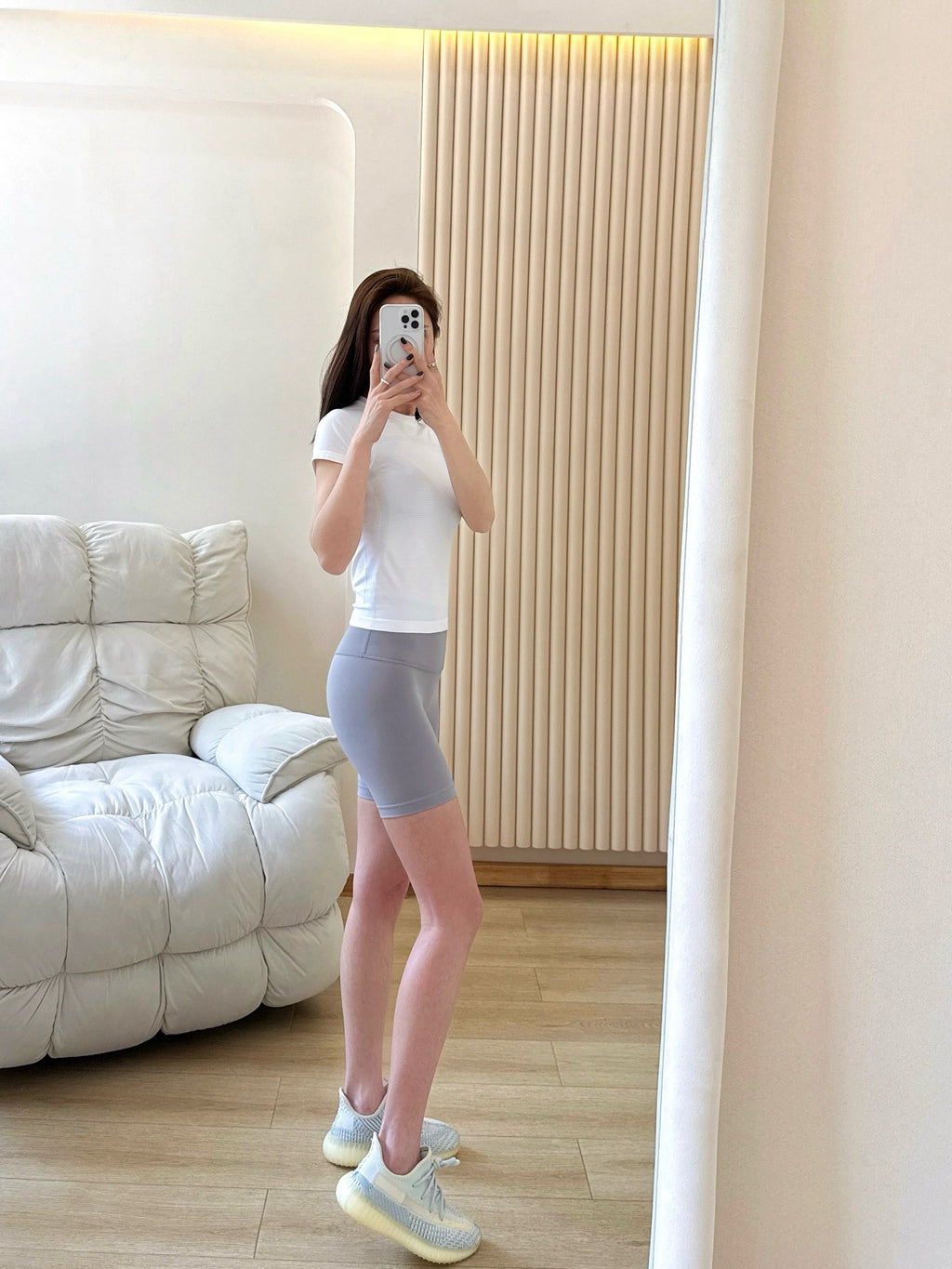 7 Inch Yoga Cycling Pants High Waist Running Sports Fitness Training Shorts Women Four Hot Pants Outer Wear Women