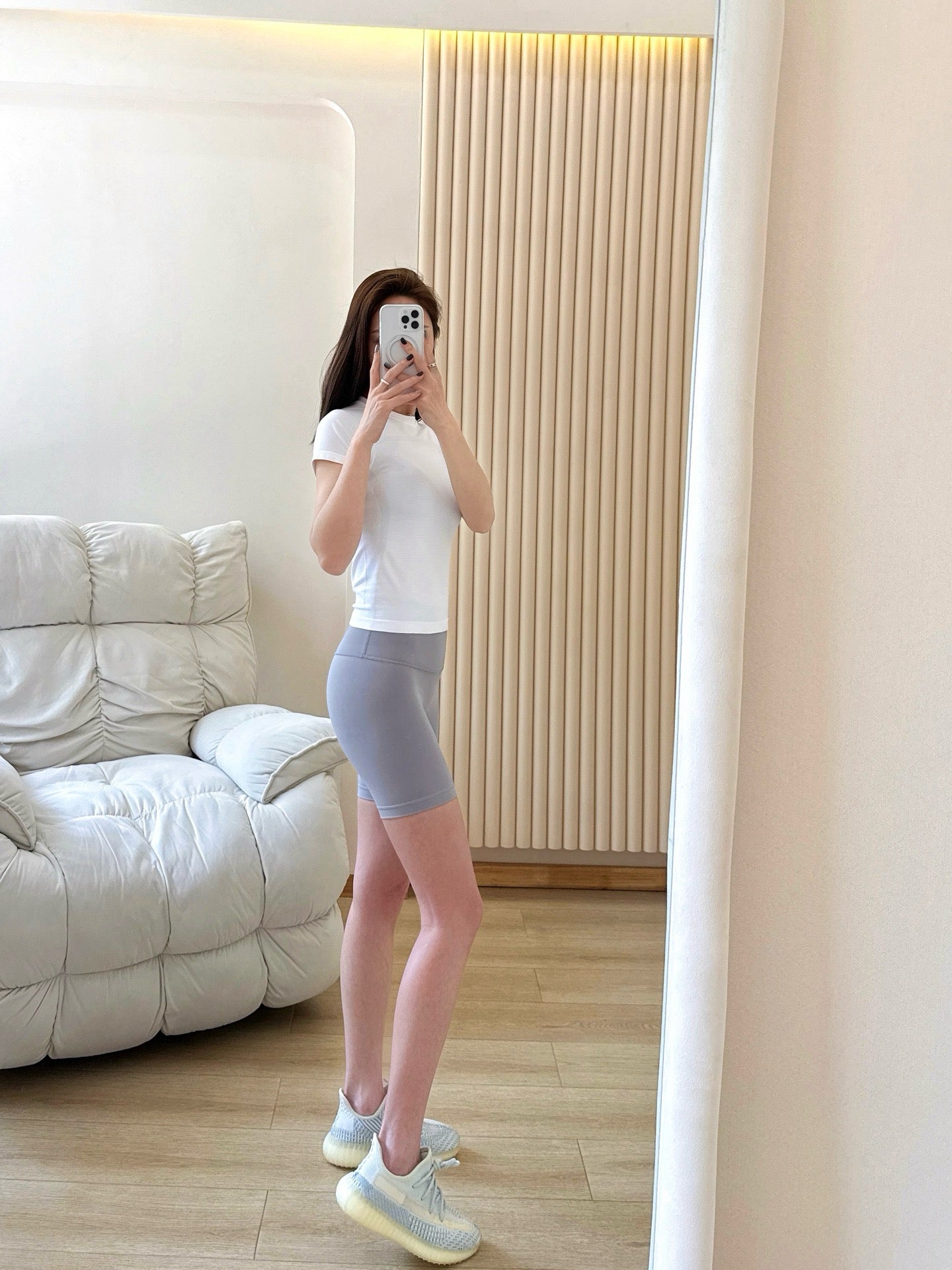 7 Inch Yoga Cycling Pants High Waist Running Sports Fitness Training Shorts Women Four Hot Pants Outer Wear Women