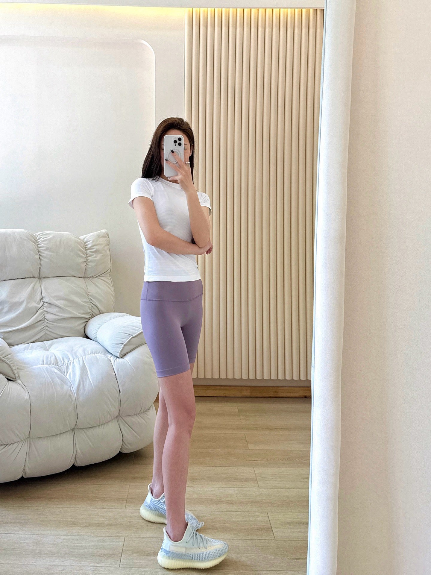 7 Inch Yoga Cycling Pants High Waist Running Sports Fitness Training Shorts Women Four Hot Pants Outer Wear Women