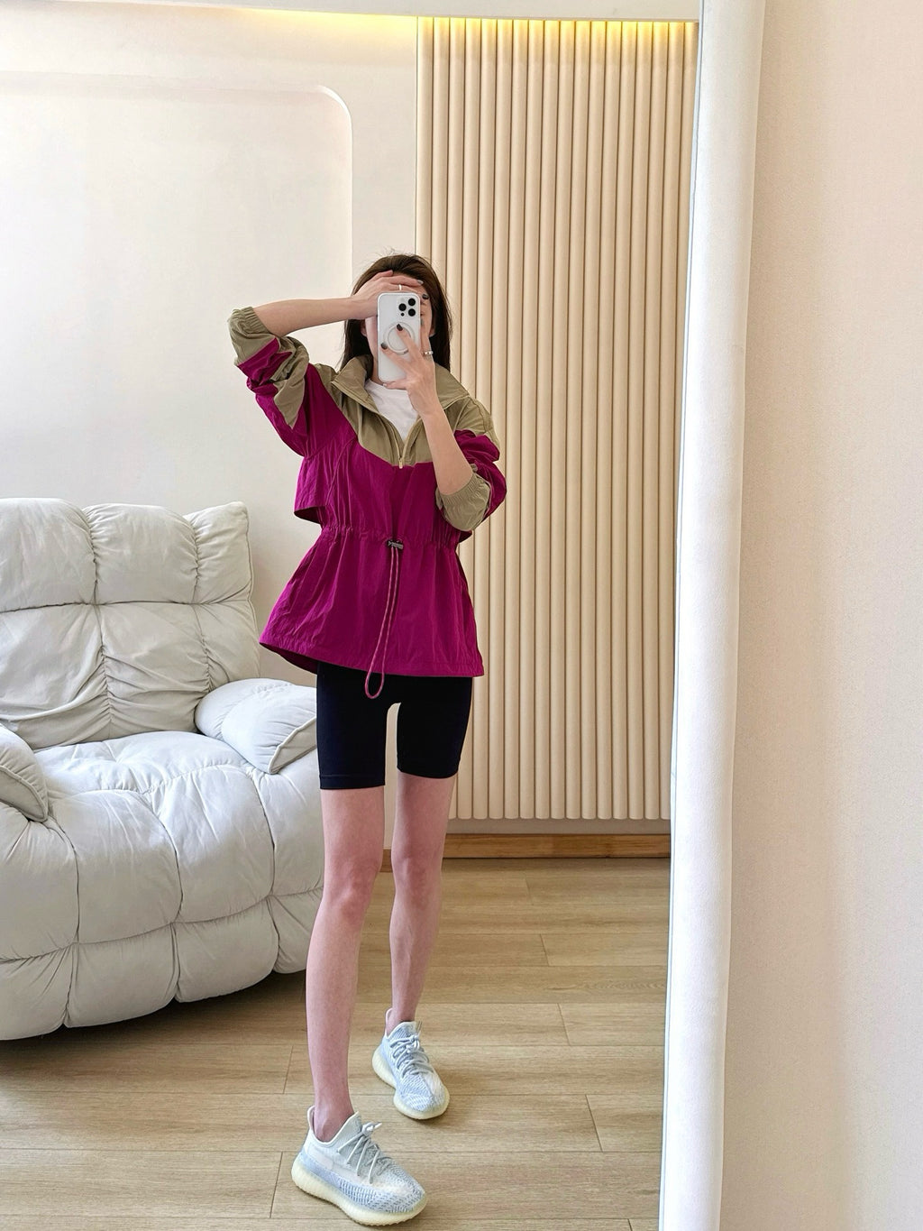 7 Inch Yoga Cycling Pants High Waist Running Sports Fitness Training Shorts Women Four Hot Pants Outer Wear Women