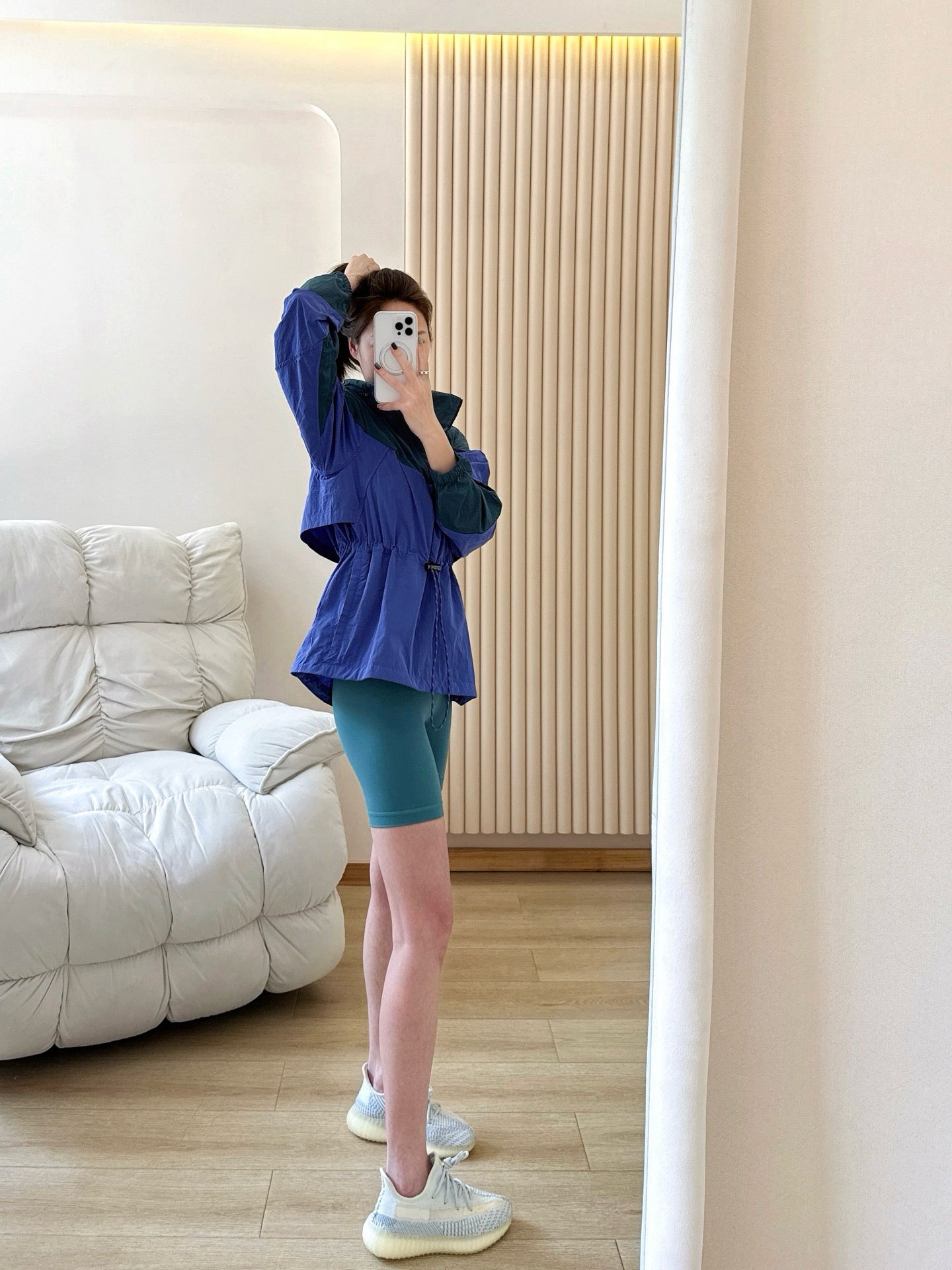 7 Inch Yoga Cycling Pants High Waist Running Sports Fitness Training Shorts Women Four Hot Pants Outer Wear Women