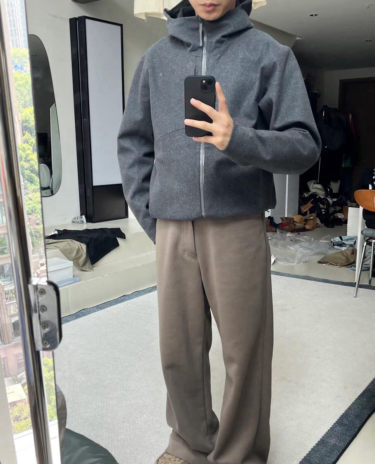 Activewear Premium WOOL Softshell Durable All-Weather Jacket with DWR Two-Way Stretch Outdoor & Casual Wear