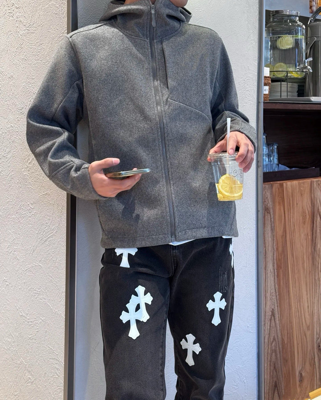 Activewear Premium WOOL Softshell Durable All-Weather Jacket with DWR Two-Way Stretch Outdoor & Casual Wear