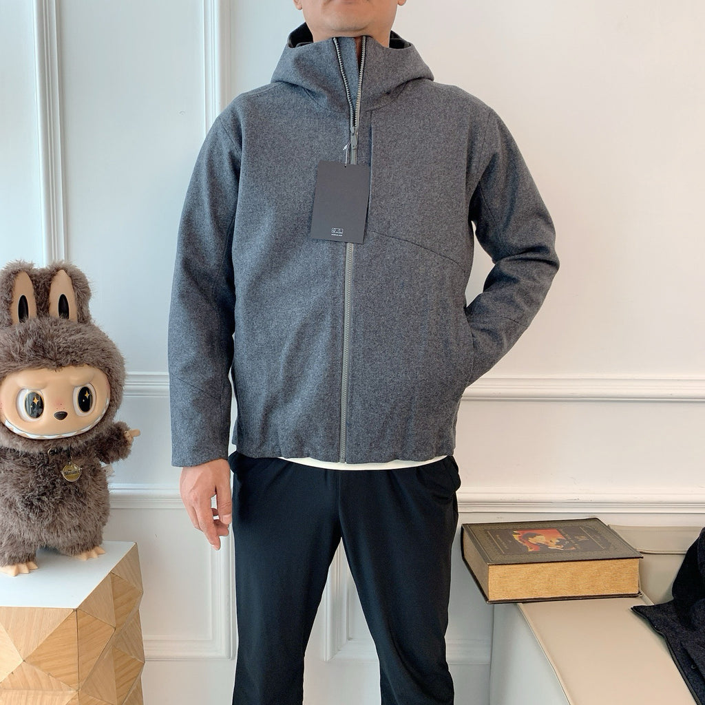 Activewear Premium WOOL Softshell Durable All-Weather Jacket with DWR Two-Way Stretch Outdoor & Casual Wear