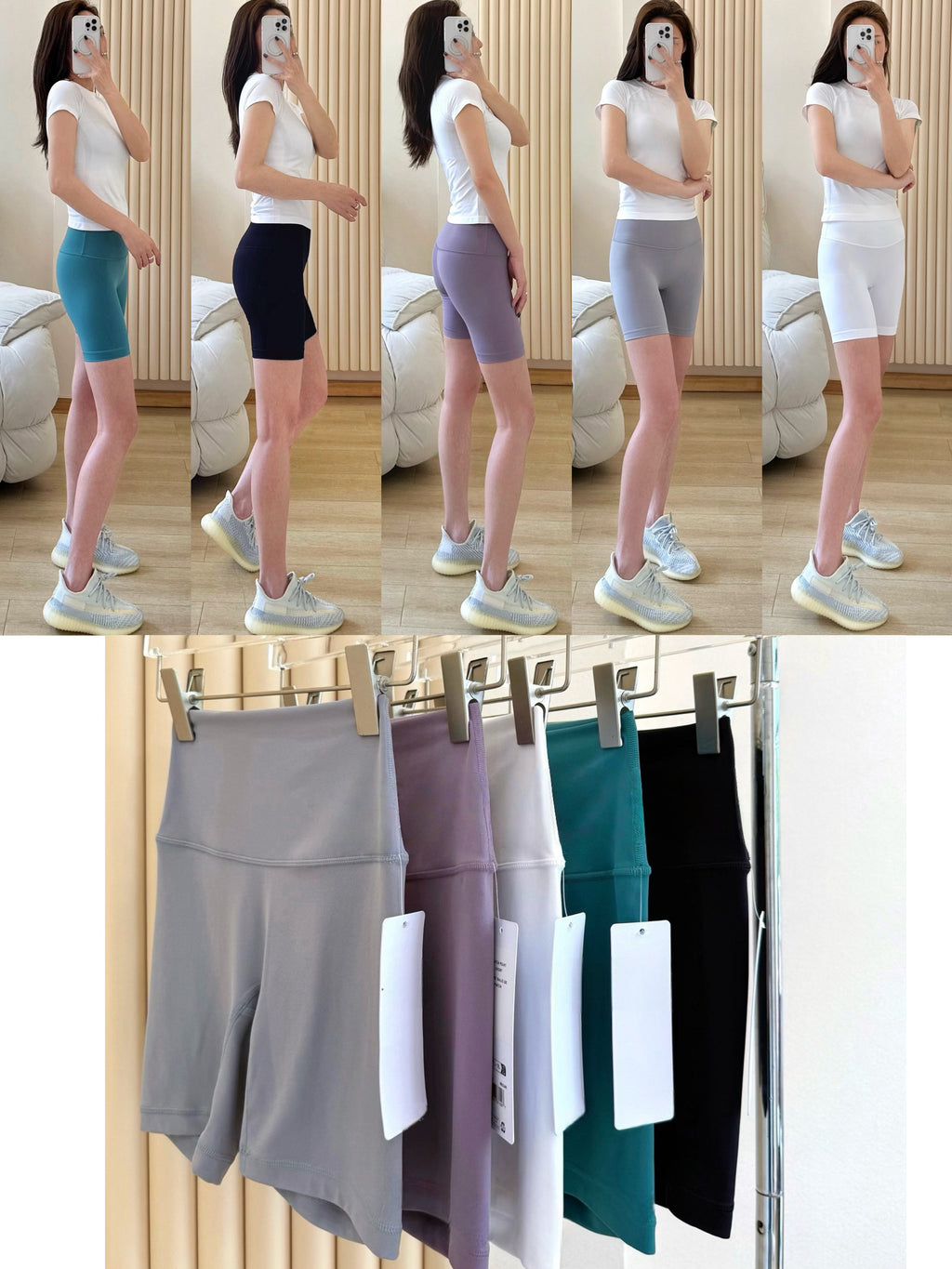 7 Inch Yoga Cycling Pants High Waist Running Sports Fitness Training Shorts Women Four Hot Pants Outer Wear Women