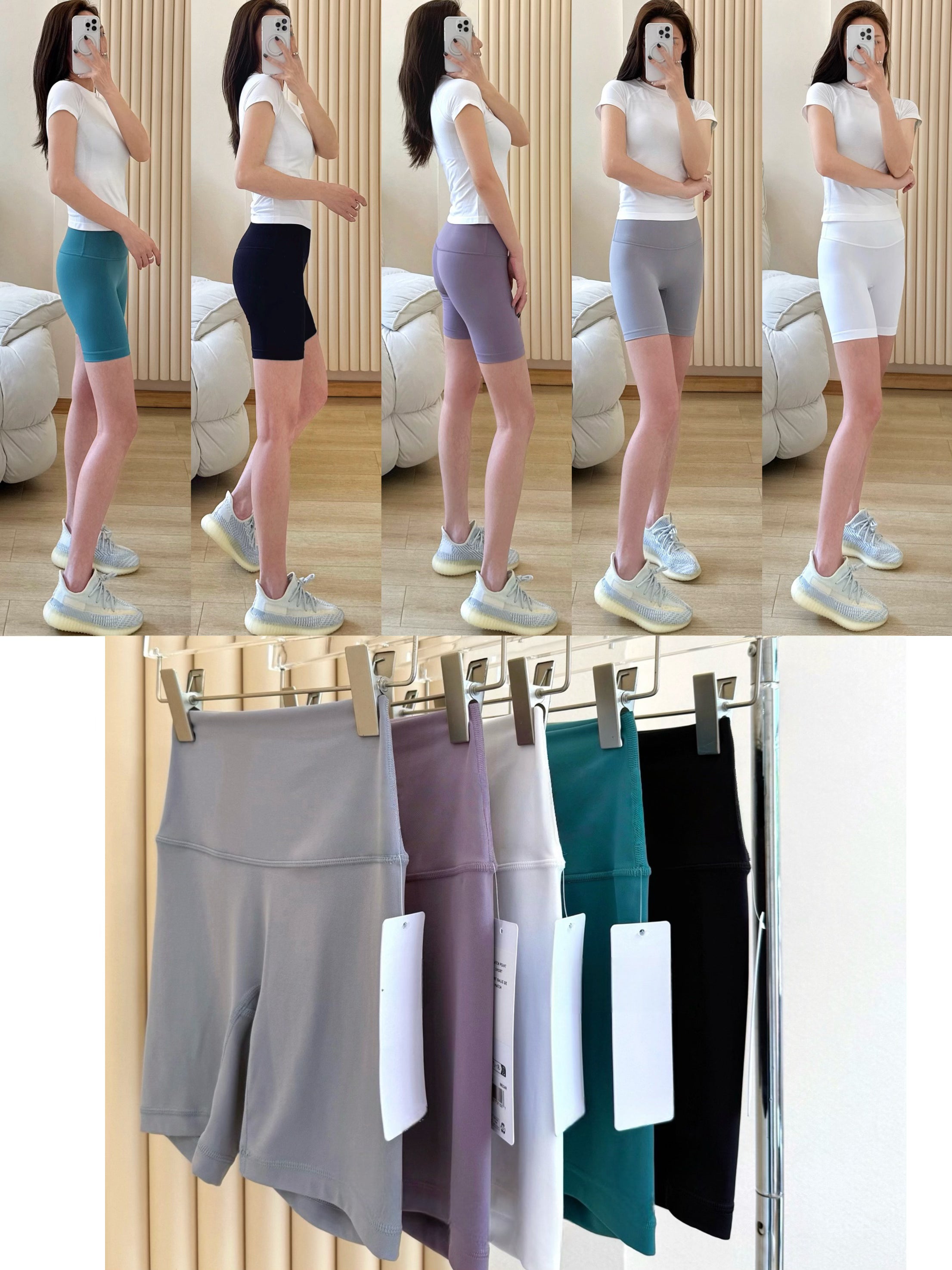 7 Inch Yoga Cycling Pants High Waist Running Sports Fitness Training Shorts Women Four Hot Pants Outer Wear Women