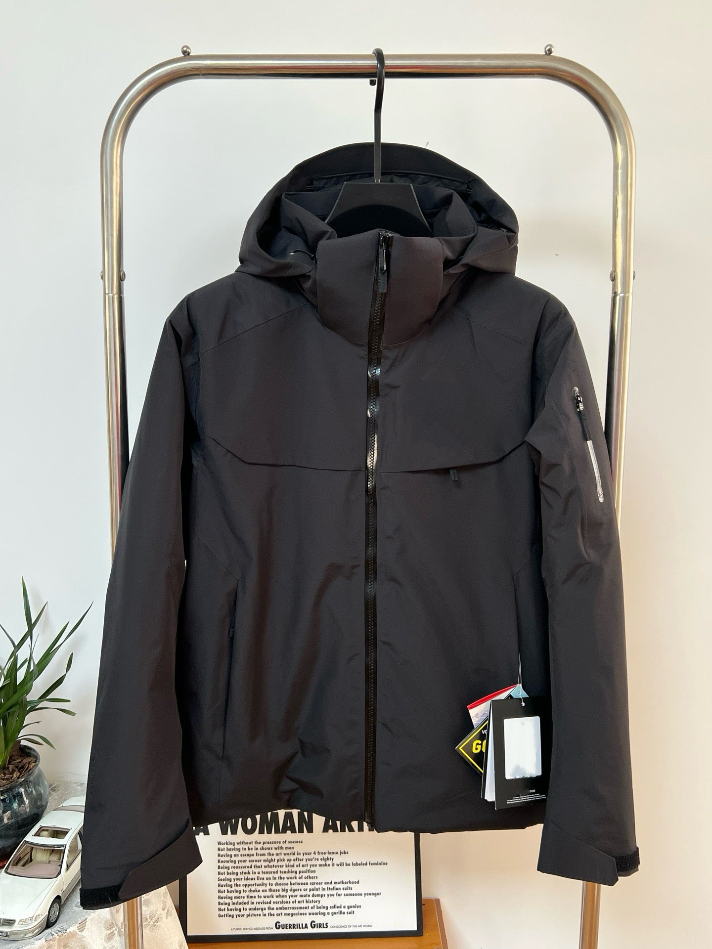 Unisex GORE-TEX Ski Down Jacket 750-Fill European Goose Down Waterproof Windproof Hooded Parka with Detachable Powder Skirt