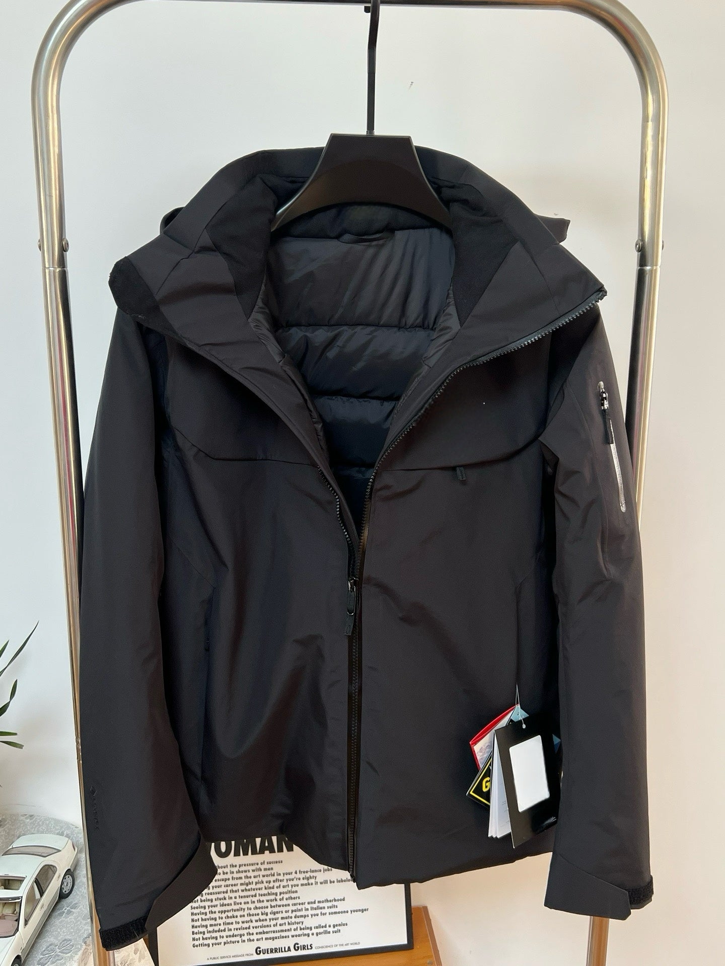 Unisex GORE-TEX Ski Down Jacket 750-Fill European Goose Down Waterproof Windproof Hooded Parka with Detachable Powder Skirt