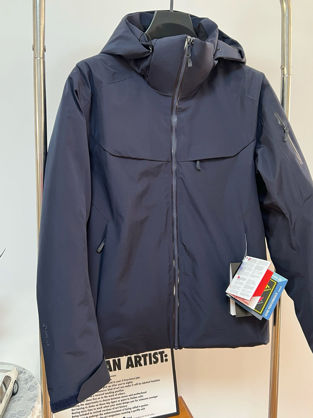 Unisex GORE-TEX Ski Down Jacket 750-Fill European Goose Down Waterproof Windproof Hooded Parka with Detachable Powder Skirt