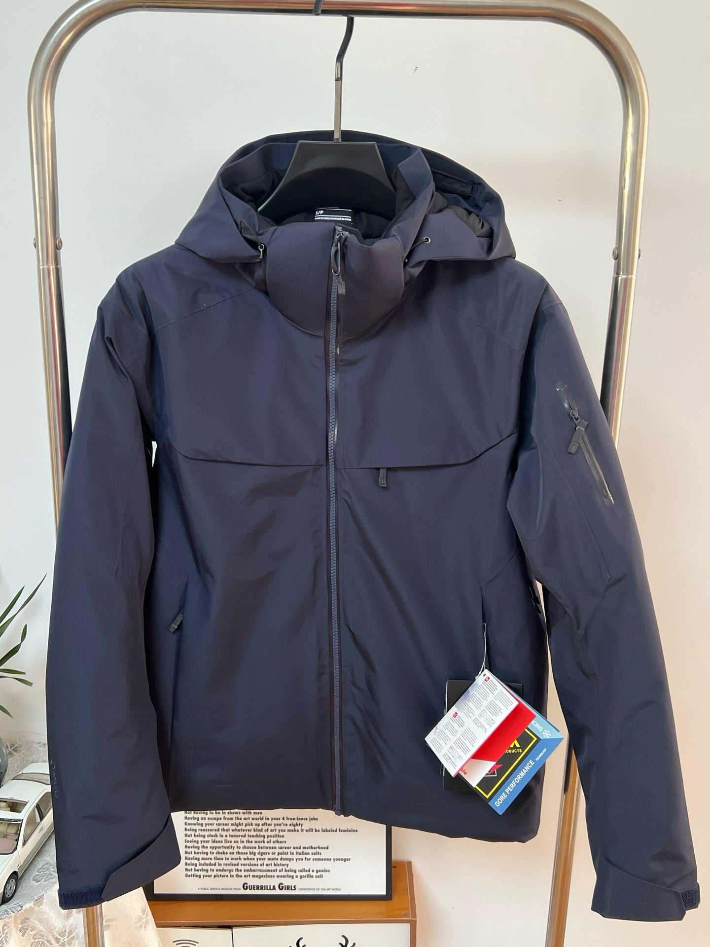 Unisex GORE-TEX Ski Down Jacket 750-Fill European Goose Down Waterproof Windproof Hooded Parka with Detachable Powder Skirt