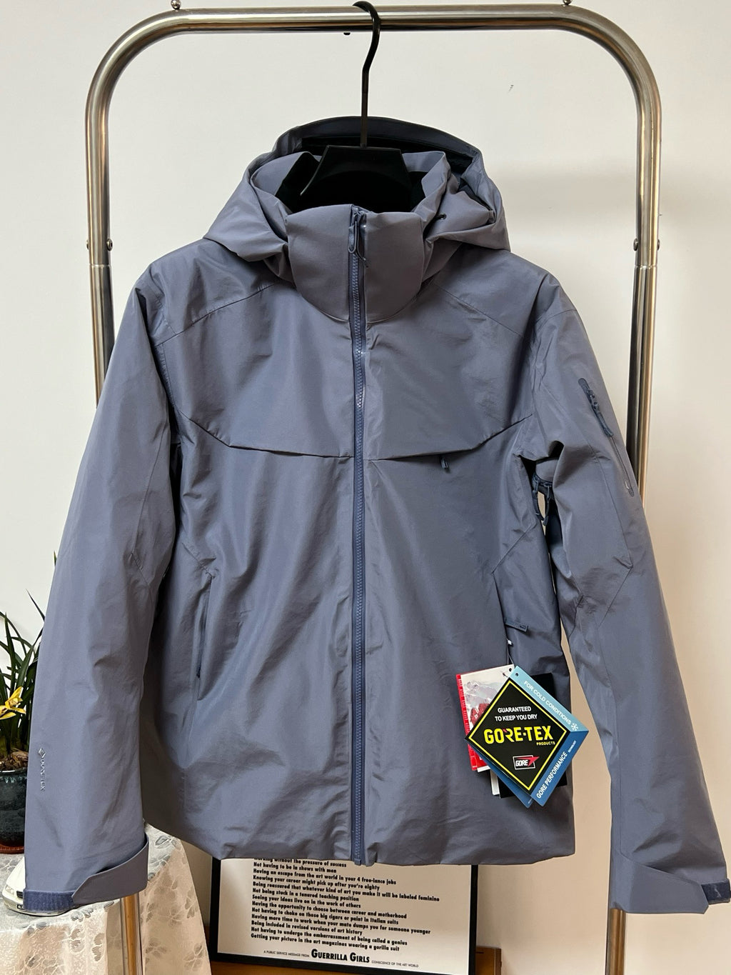 Unisex GORE-TEX Ski Down Jacket 750-Fill European Goose Down Waterproof Windproof Hooded Parka with Detachable Powder Skirt