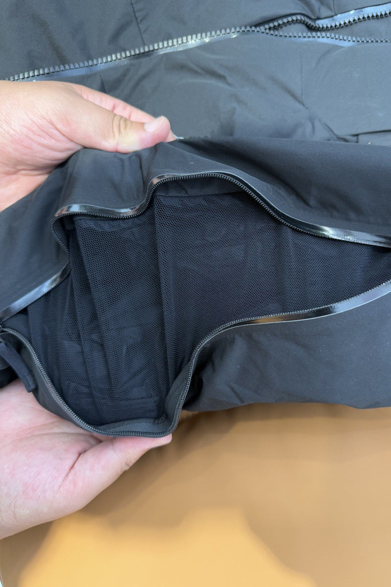 Unisex GORE-TEX Ski Down Jacket 750-Fill European Goose Down Waterproof Windproof Hooded Parka with Detachable Powder Skirt