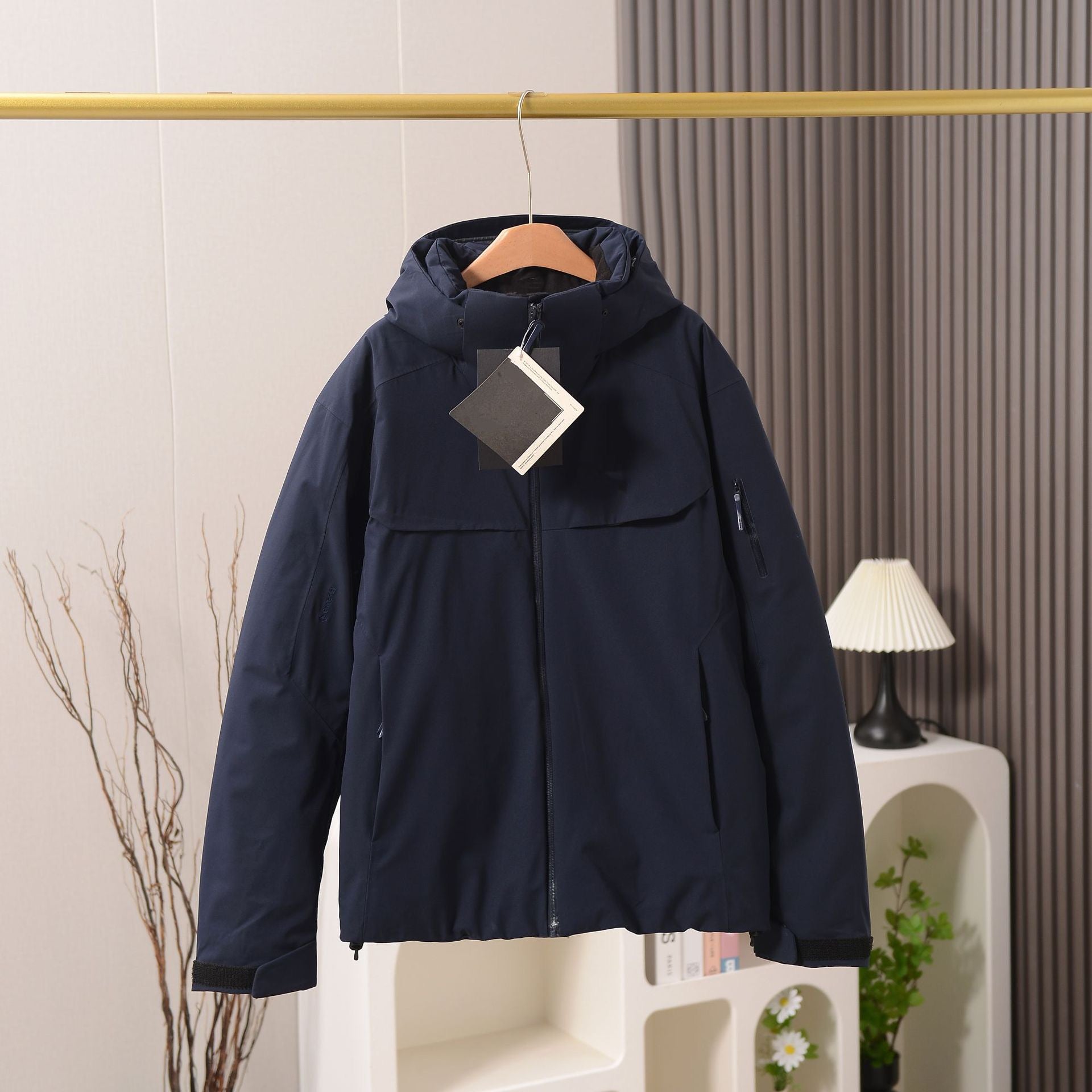 Unisex GORE-TEX Ski Down Jacket 750-Fill European Goose Down Waterproof Windproof Hooded Parka with Detachable Powder Skirt