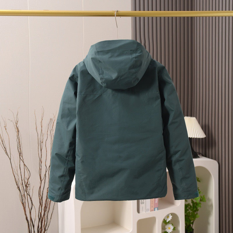 Unisex GORE-TEX Ski Down Jacket 750-Fill European Goose Down Waterproof Windproof Hooded Parka with Detachable Powder Skirt