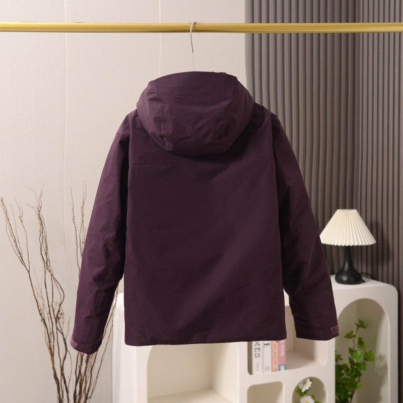 Unisex GORE-TEX Ski Down Jacket 750-Fill European Goose Down Waterproof Windproof Hooded Parka with Detachable Powder Skirt