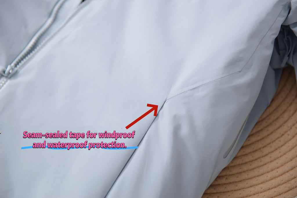 Unisex GORE-TEX Ski Down Jacket 750-Fill European Goose Down Waterproof Windproof Hooded Parka with Detachable Powder Skirt