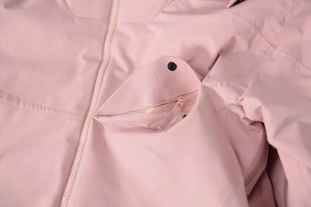 Unisex GORE-TEX Ski Down Jacket 750-Fill European Goose Down Waterproof Windproof Hooded Parka with Detachable Powder Skirt