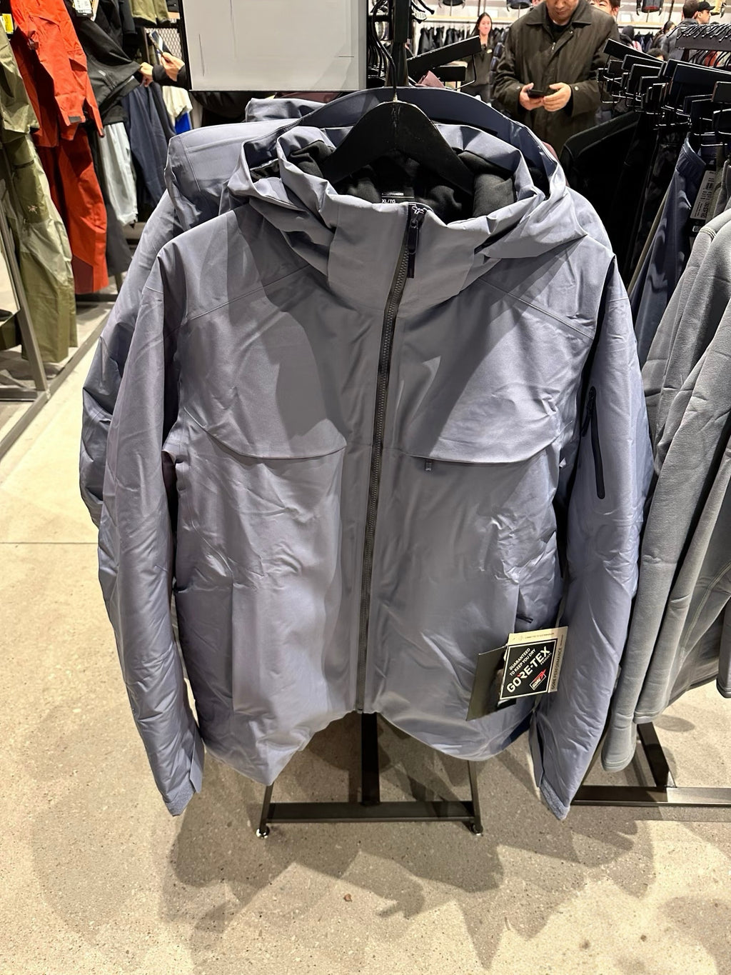 Unisex GORE-TEX Ski Down Jacket 750-Fill European Goose Down Waterproof Windproof Hooded Parka with Detachable Powder Skirt