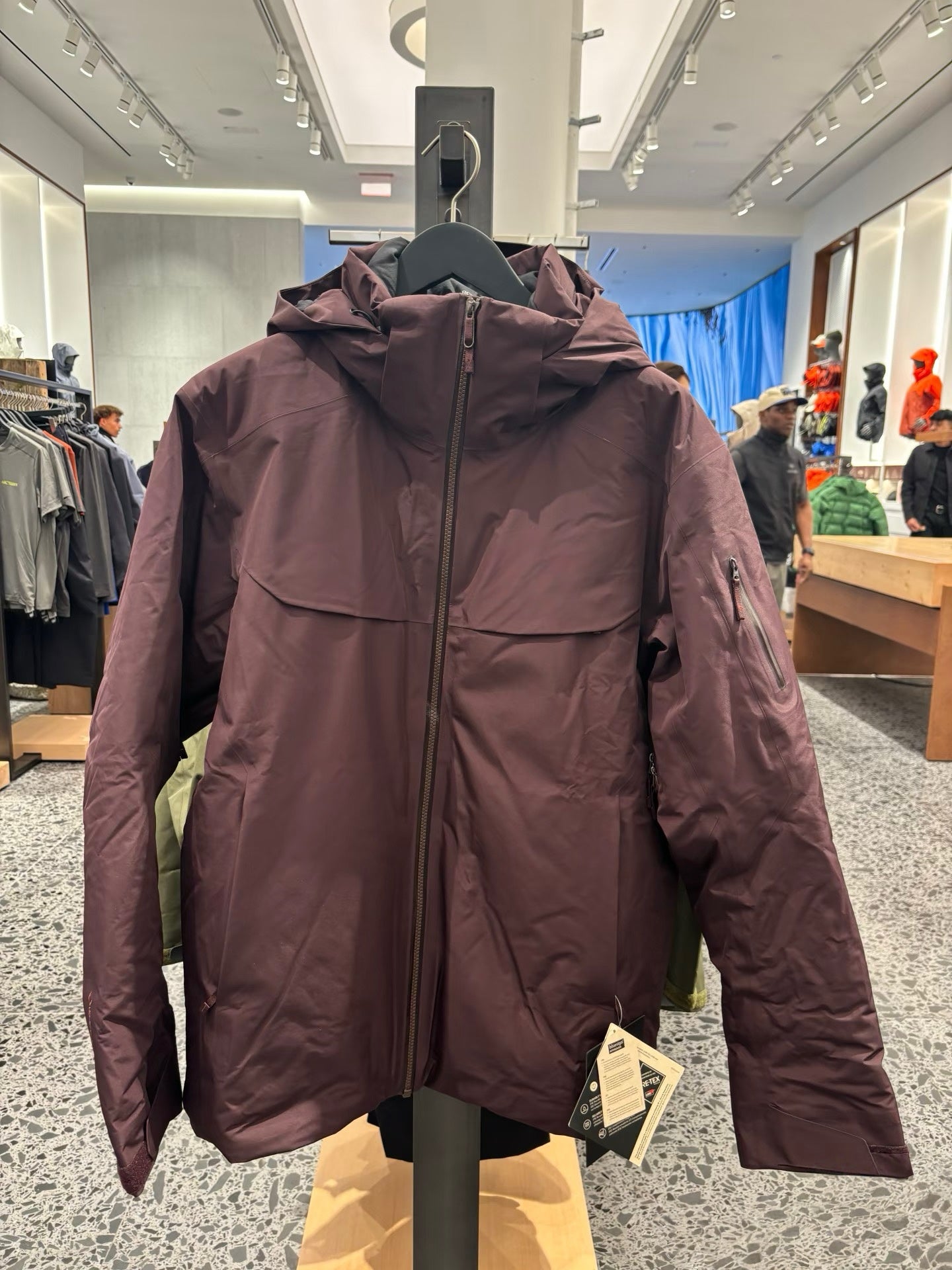 Unisex GORE-TEX Ski Down Jacket 750-Fill European Goose Down Waterproof Windproof Hooded Parka with Detachable Powder Skirt