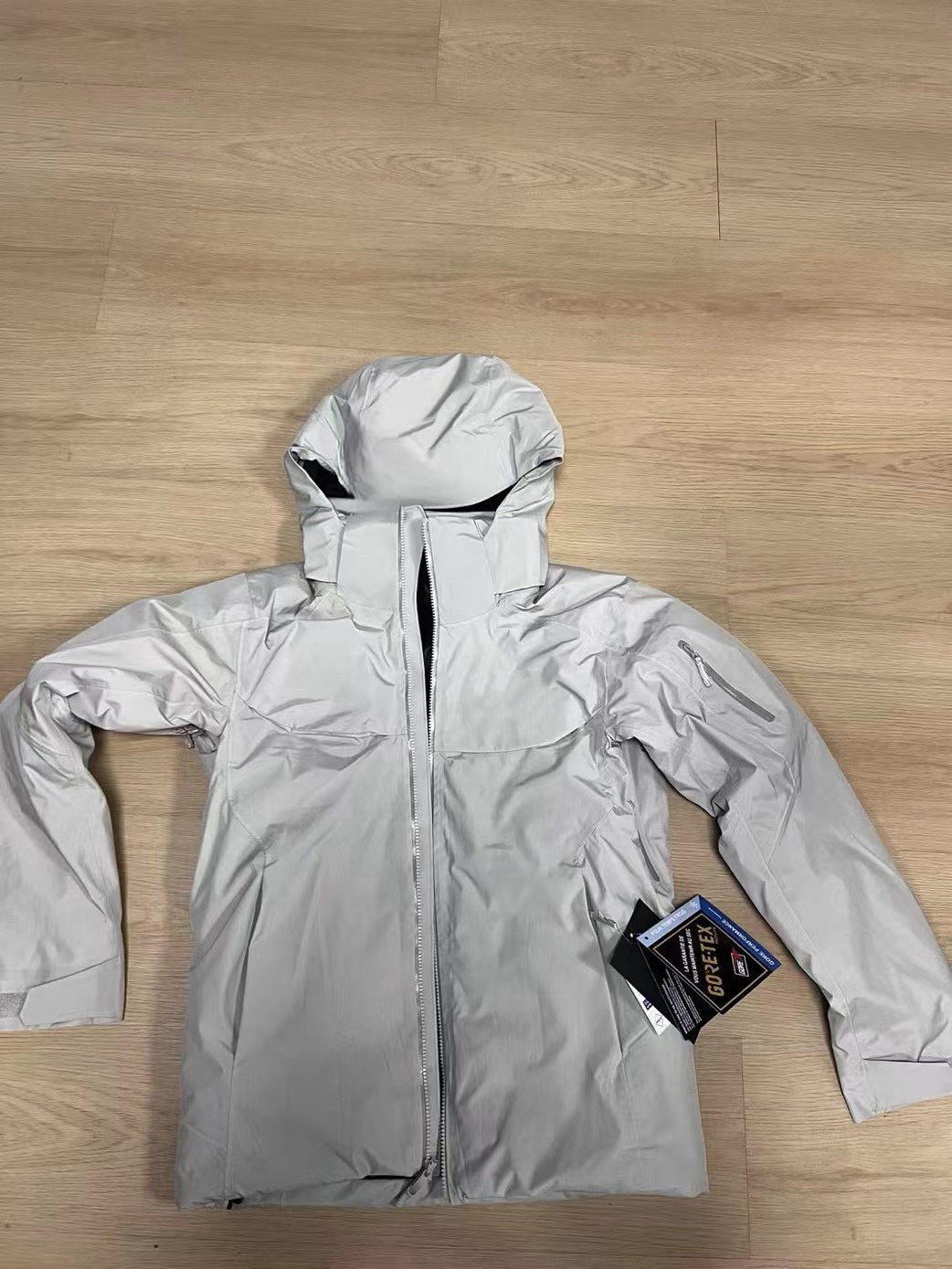 Unisex GORE-TEX Ski Down Jacket 750-Fill European Goose Down Waterproof Windproof Hooded Parka with Detachable Powder Skirt