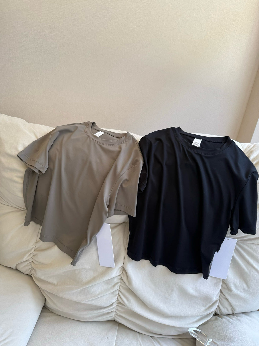 Soft Crop Lightweight Quick-Dry Slim Fit Short Sleeve Barely There Feel Simple High Waist Versatile Round Neck Casual Top T Women's T-shirt