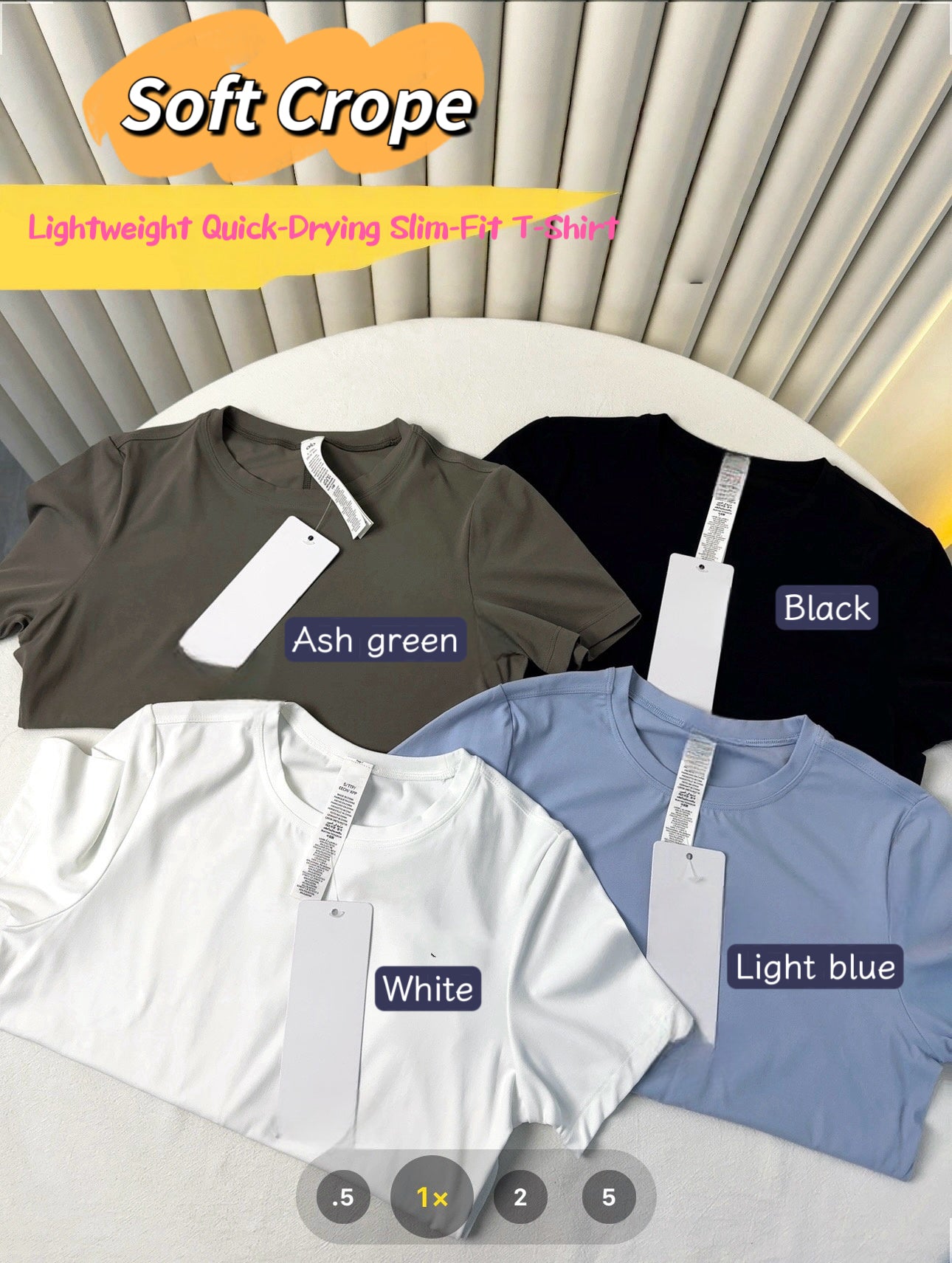 Soft Crop Lightweight Quick-Dry Slim Fit Short Sleeve Barely There Feel Simple High Waist Versatile Round Neck Casual Top T Women's T-shirt